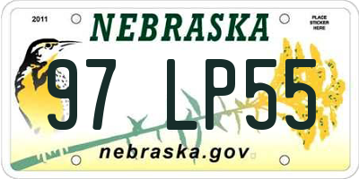 NE license plate 97LP55