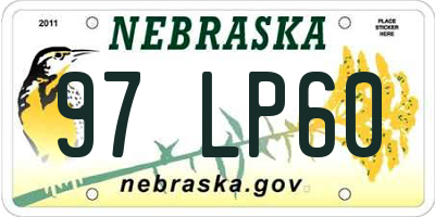 NE license plate 97LP60