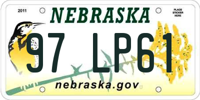 NE license plate 97LP61