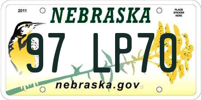 NE license plate 97LP70