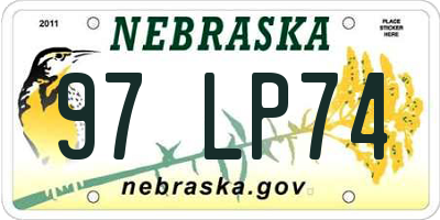 NE license plate 97LP74