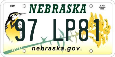 NE license plate 97LP81