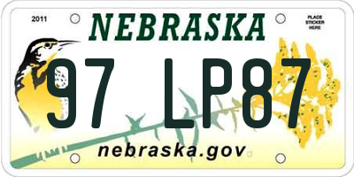 NE license plate 97LP87