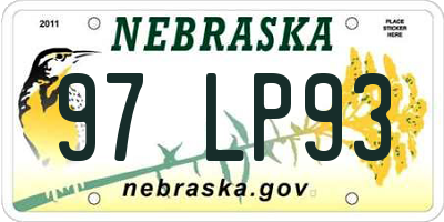 NE license plate 97LP93