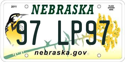 NE license plate 97LP97