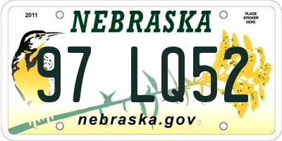 NE license plate 97LQ52