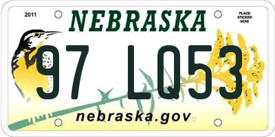 NE license plate 97LQ53