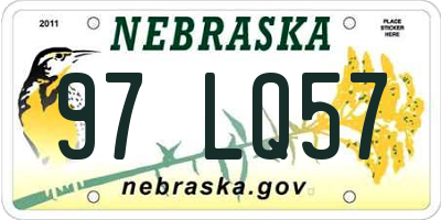 NE license plate 97LQ57