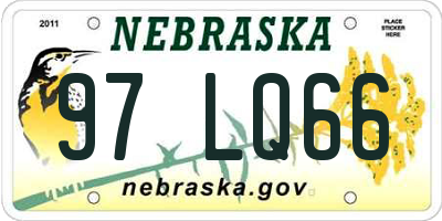 NE license plate 97LQ66