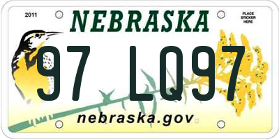 NE license plate 97LQ97