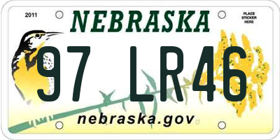 NE license plate 97LR46