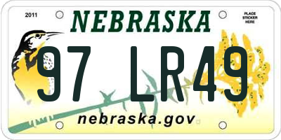 NE license plate 97LR49