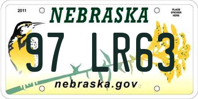 NE license plate 97LR63