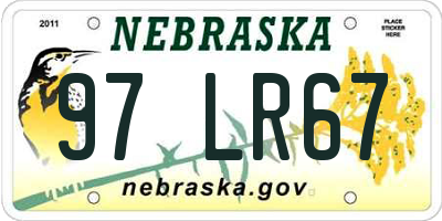 NE license plate 97LR67