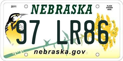 NE license plate 97LR86