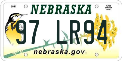 NE license plate 97LR94