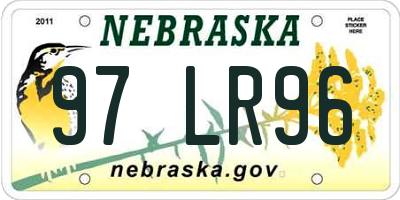 NE license plate 97LR96
