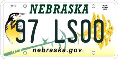 NE license plate 97LS00