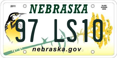 NE license plate 97LS10