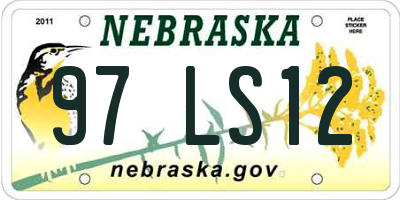 NE license plate 97LS12