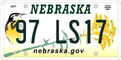 NE license plate 97LS17