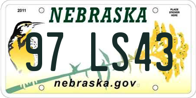 NE license plate 97LS43