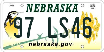 NE license plate 97LS46