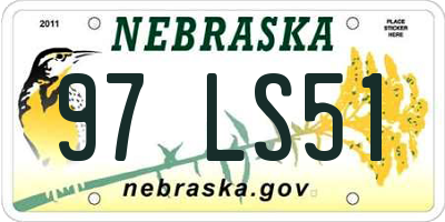 NE license plate 97LS51