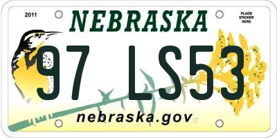 NE license plate 97LS53