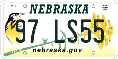 NE license plate 97LS55