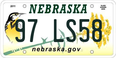 NE license plate 97LS58
