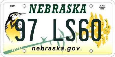 NE license plate 97LS60