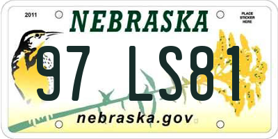 NE license plate 97LS81