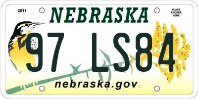 NE license plate 97LS84
