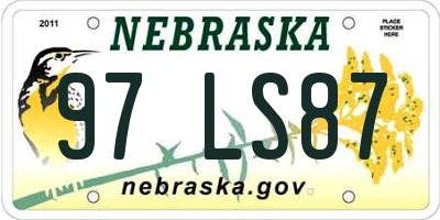 NE license plate 97LS87
