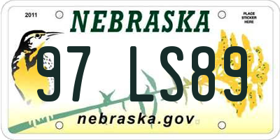 NE license plate 97LS89