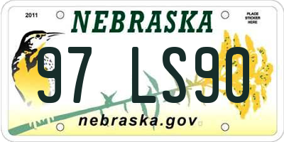 NE license plate 97LS90