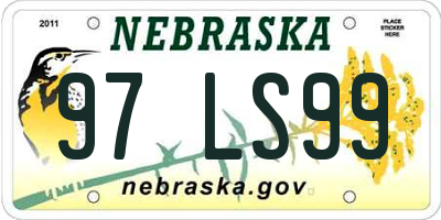 NE license plate 97LS99