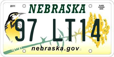 NE license plate 97LT14