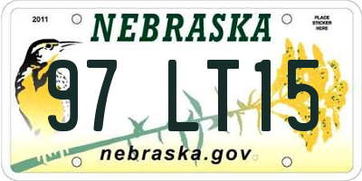 NE license plate 97LT15