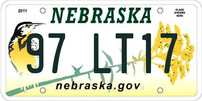 NE license plate 97LT17