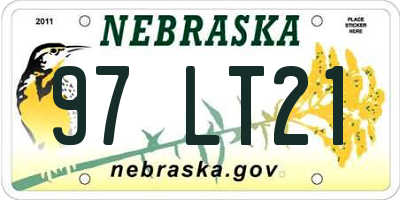 NE license plate 97LT21