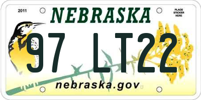 NE license plate 97LT22