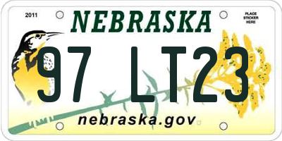 NE license plate 97LT23