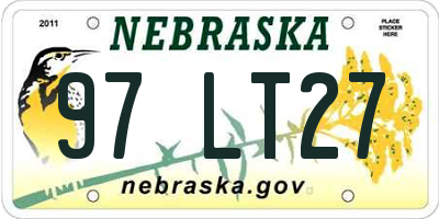 NE license plate 97LT27