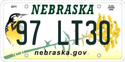 NE license plate 97LT30