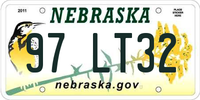 NE license plate 97LT32