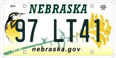 NE license plate 97LT41