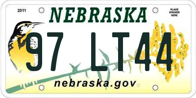 NE license plate 97LT44