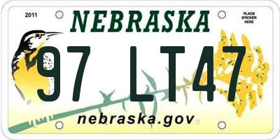 NE license plate 97LT47